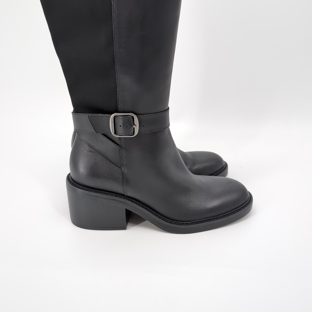 Vince Camuto Vianah2 Leather Suede Wide Calf Shaft Tall Boots Black Women's 9M - Picture 7 of 8